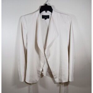 Ann Taylor Factory Open White Belt Smocked Cardigan Workwear Blazer Size Medium